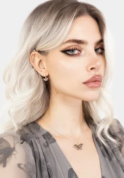 Cyrus Moth Charm Hoop Earrings
