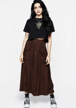 Daemonologie Woodcut Print Midaxi Skirt