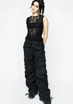 Damage Ladder Knit Sleeveless Top