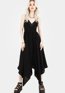 Damara Embroidered Cotton Hanky Hem Midaxi Dress
