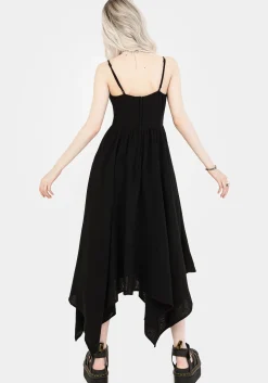 Damara Embroidered Cotton Hanky Hem Midaxi Dress