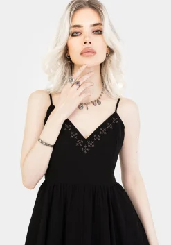 Damara Embroidered Cotton Hanky Hem Midaxi Dress