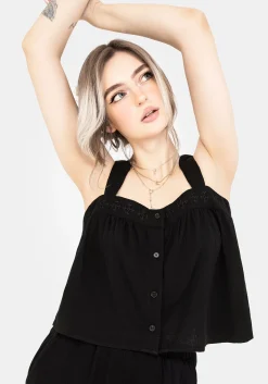 Damara Embroidered Cotton Button Up Blouse