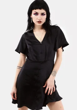 Damozel Fit And Flare V Neck Mini Dress
