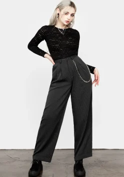 Dandy Striped Trousers With Chain