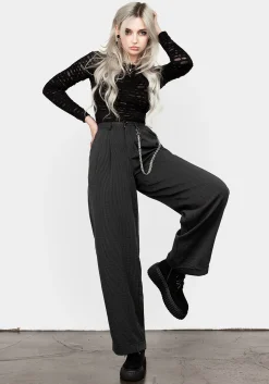 Dandy Striped Trousers With Chain