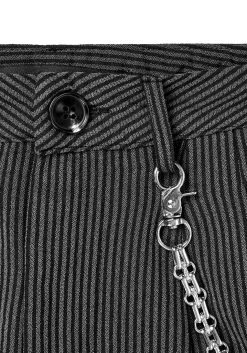 Dandy Striped Trousers With Chain