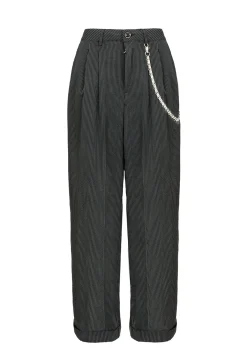Dandy Striped Trousers With Chain