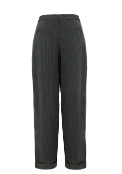 Dandy Striped Trousers With Chain