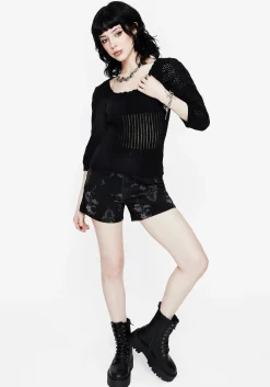 Danica Ladder Stitch Square Neck Knit Top