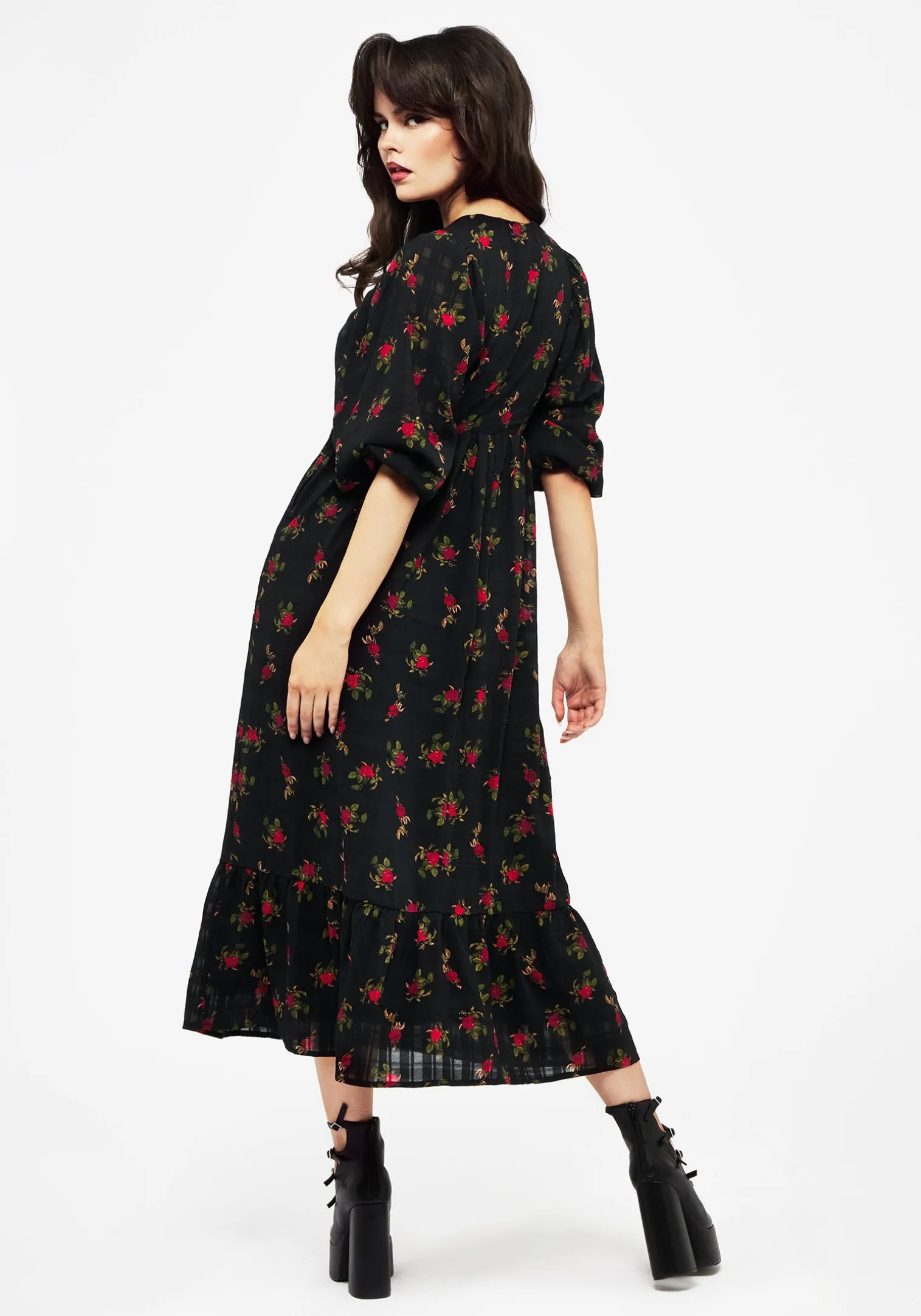 Darcey Floral Print Chiffon Midaxi Dress