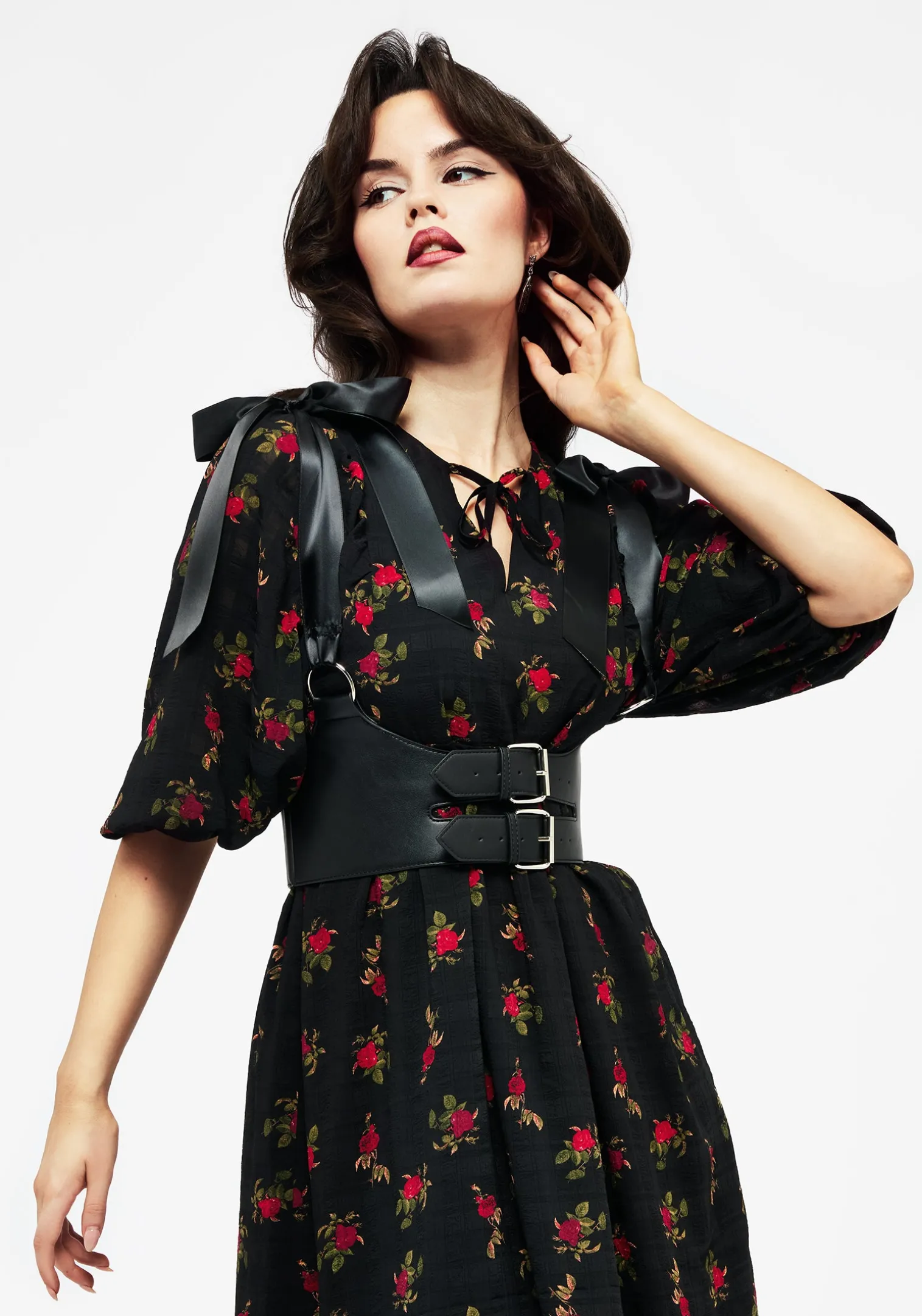 Darcey Floral Print Chiffon Midaxi Dress