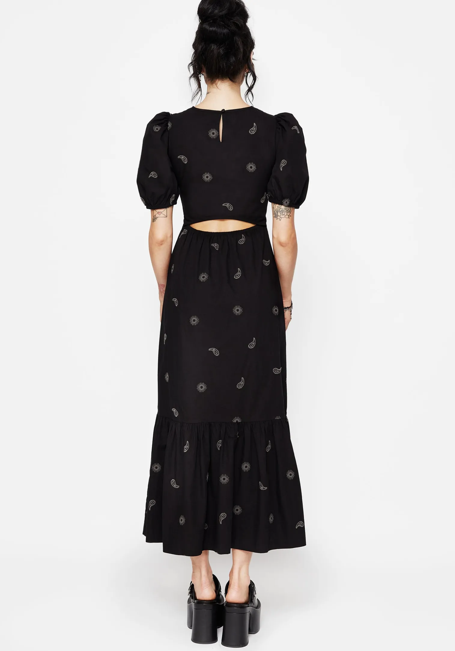 Dawn Sun Embroidered Tiered Maxi Dress