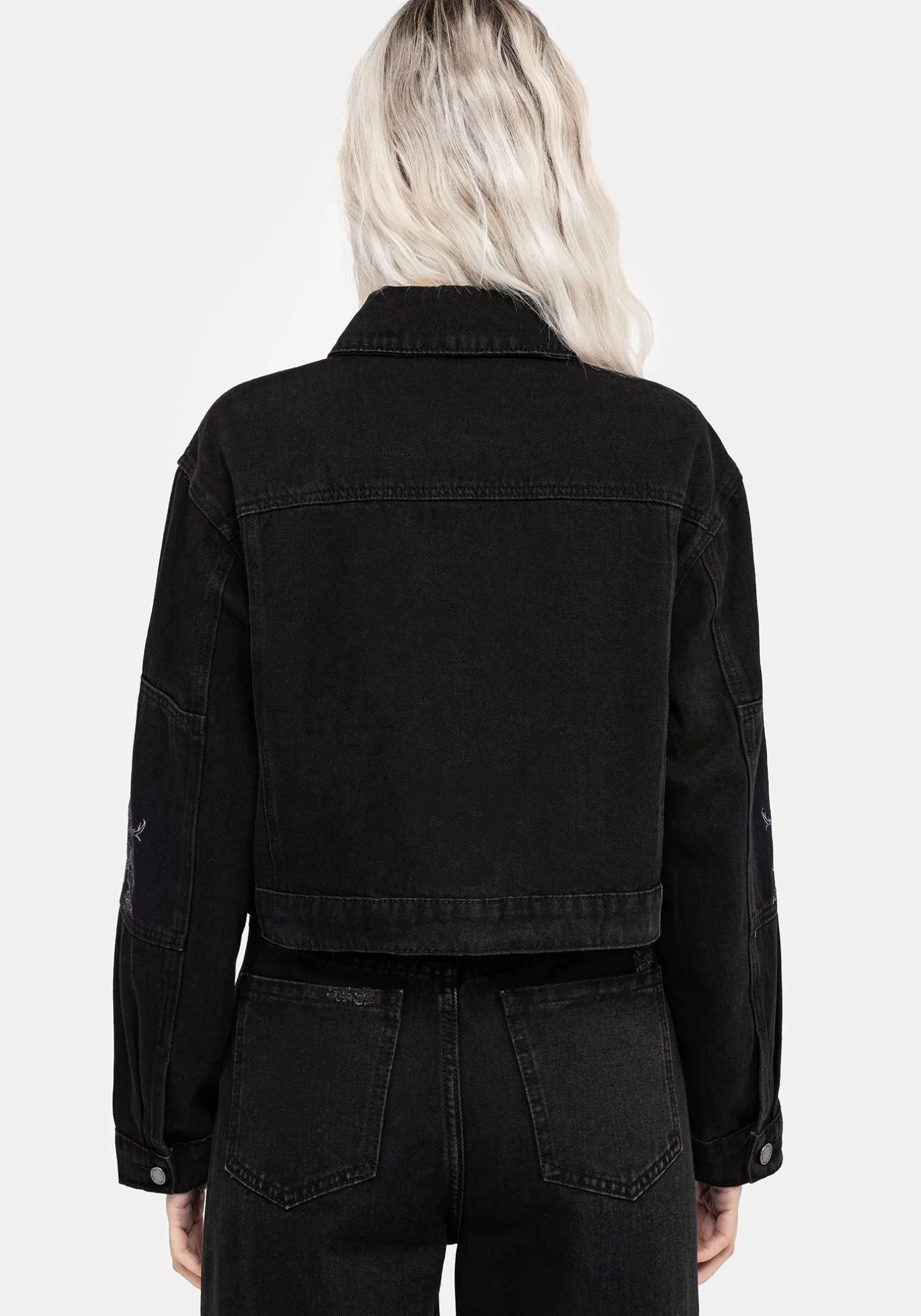 Deadhead Rose Embroidered Denim Carpenter Jacket