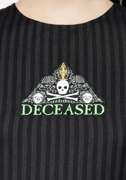 Deceased Embroidered Striped Mini Skater Dress