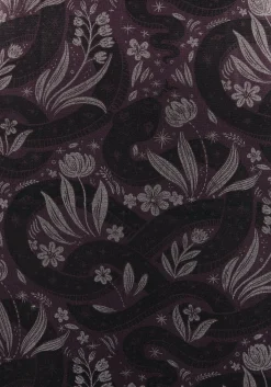 Deception Snake Foil Print Velour Maxi Slip Gown