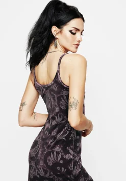 Deception Snake Foil Print Velour Maxi Slip Gown