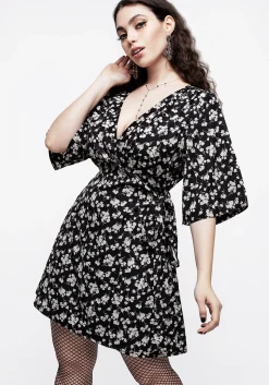 Demeter Print Kimono Mini Dress
