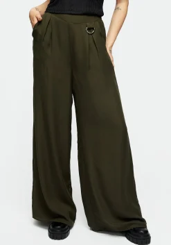 Descensum Wide Leg Green Trousers