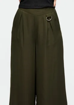 Descensum Wide Leg Green Trousers