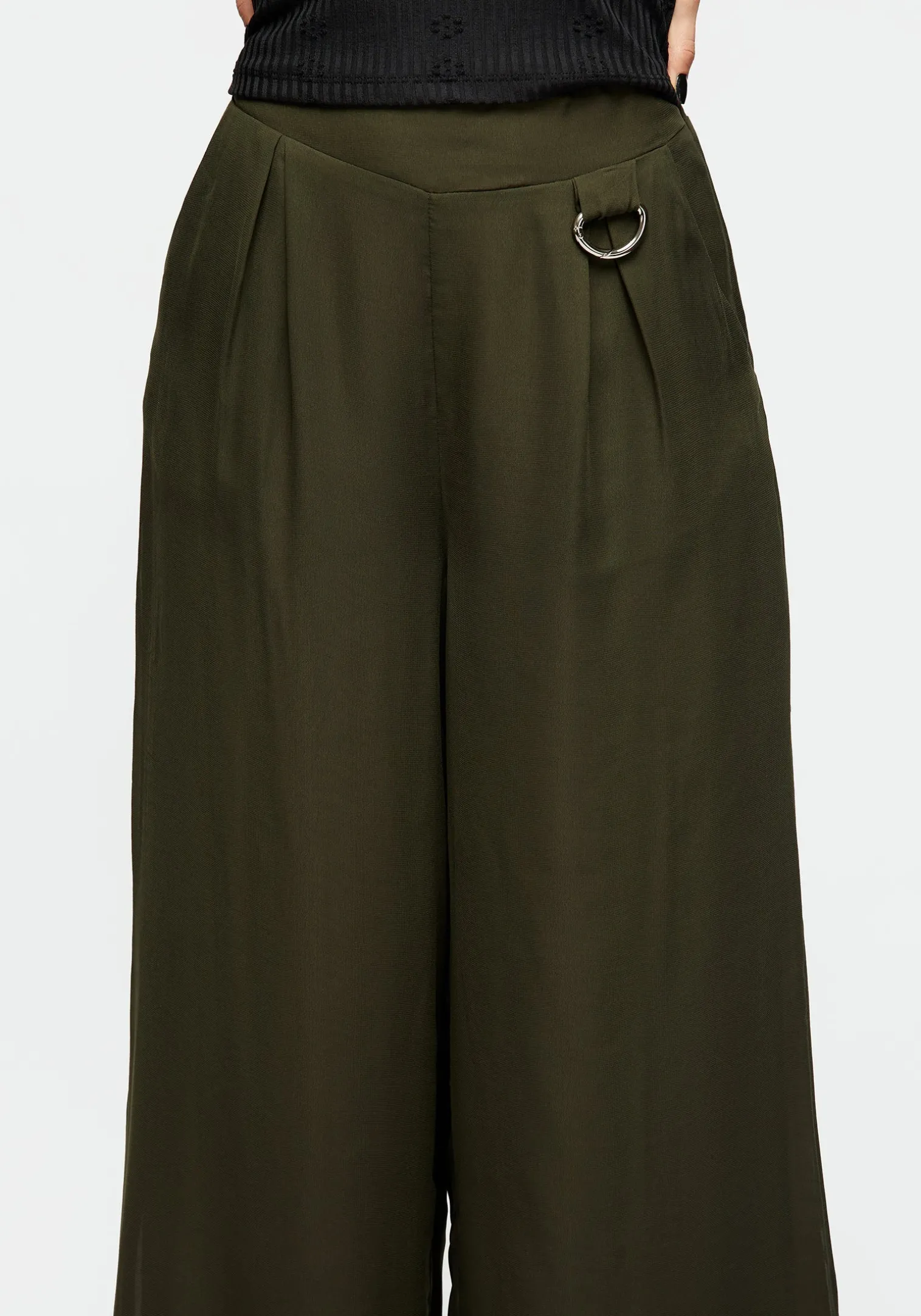 Descensum Wide Leg Green Trousers