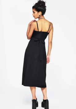 Despair Cotton Thistle Embroidered Cami Tie Back Midi Dress