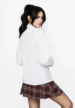 Dewdrop Cotton Embroidered Collar Shirt