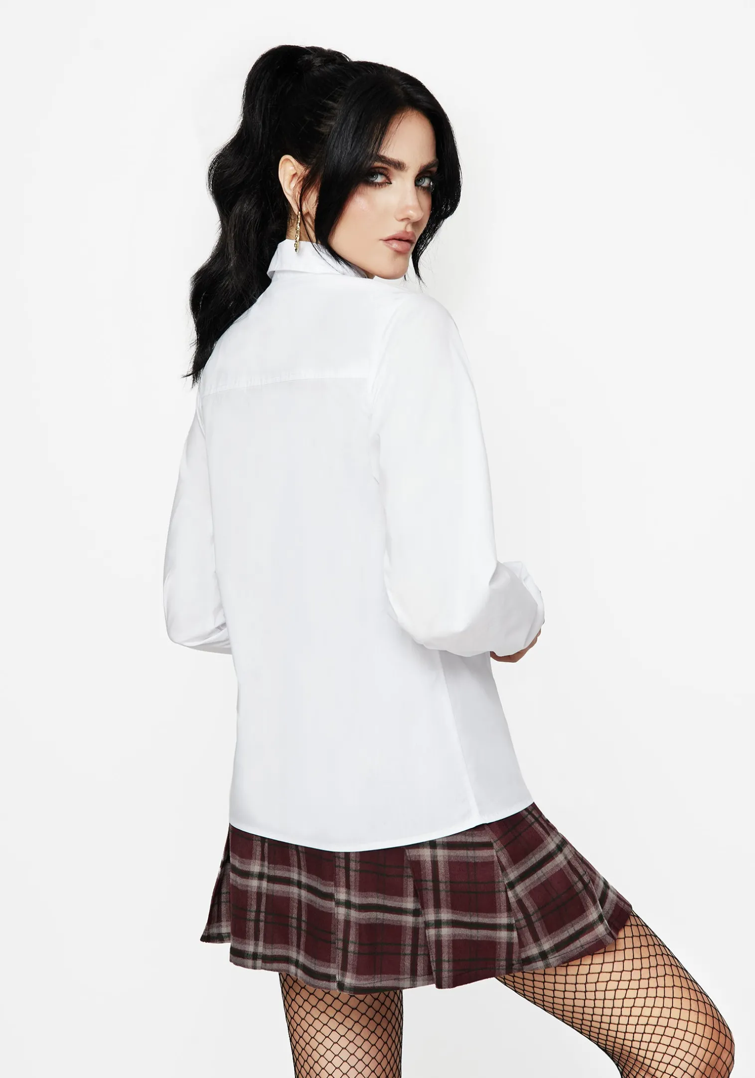 Dewdrop Cotton Embroidered Collar Shirt