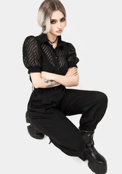Dianne Embroidered Balloon Trousers - Black
