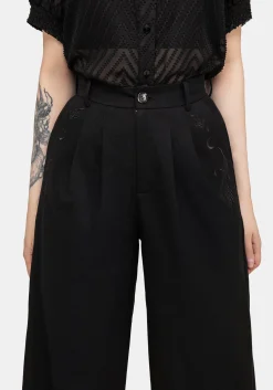 Dianne Embroidered Balloon Trousers - Black