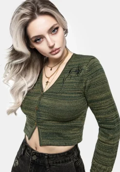 Diastella Floral Embroidered Crop Cardigan
