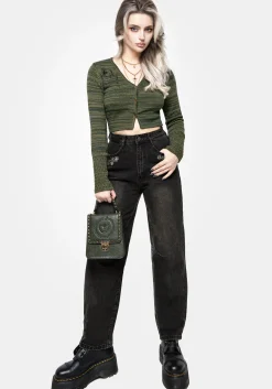 Diastella Floral Embroidered Crop Cardigan