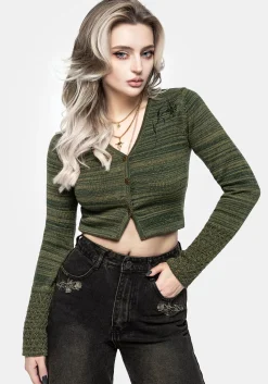 Diastella Floral Embroidered Crop Cardigan