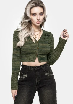 Diastella Floral Embroidered Crop Cardigan
