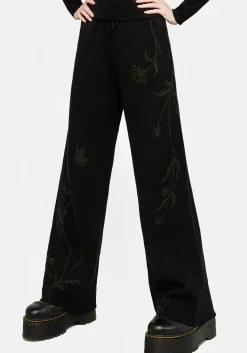 Diastella Floral Jacquard Rib Knit Trousers