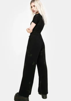 Diastella Floral Jacquard Rib Knit Trousers