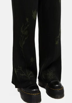 Diastella Floral Jacquard Rib Knit Trousers