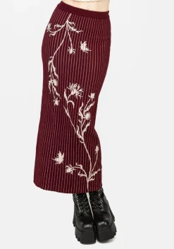Diastella Floral Jacquard Rib Knit Maxi Skirt