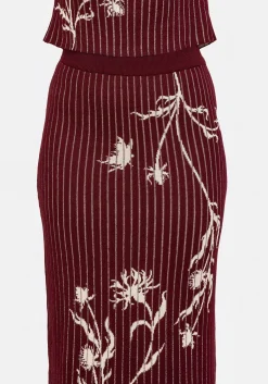 Diastella Floral Jacquard Rib Knit Maxi Skirt