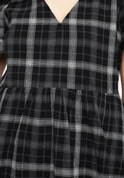 Dilemma Check Mini Smock Dress