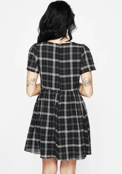 Dilemma Check Mini Smock Dress