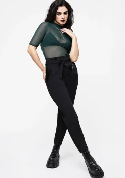 Dinza Tie Waist Tapered Trousers