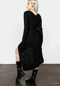 Disquiet Asymmetric Midi Dress
