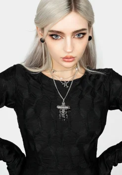 Disquiet Asymmetric Midi Dress