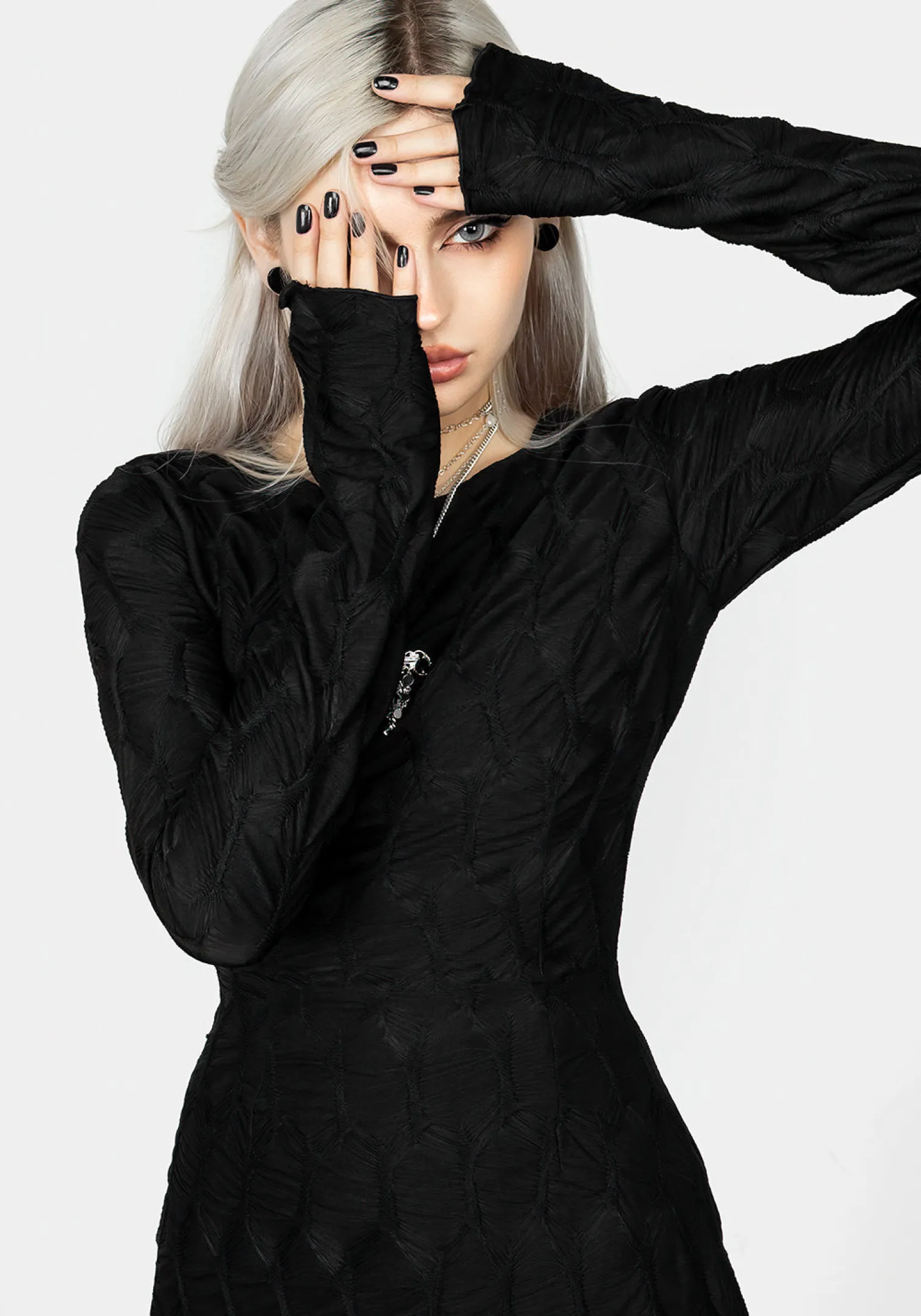 Disquiet Asymmetric Midi Dress