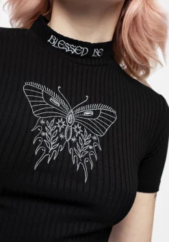 Dolore Rib Embroidered Crop Top