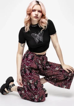Dolore Rib Embroidered Crop Top