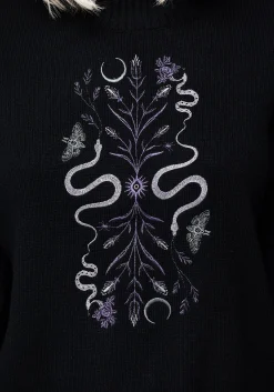 Dominion Snake Embroidered Knit Sweater