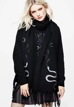 Dominion Snake Embroidered Scarf