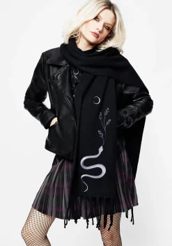 Dominion Snake Embroidered Scarf